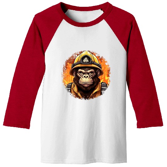 Monkey Firefighter Baseball Tees