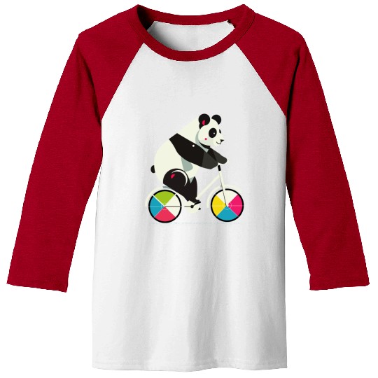 Panda on a bicycle-funny and creative illustration Baseball Tees
