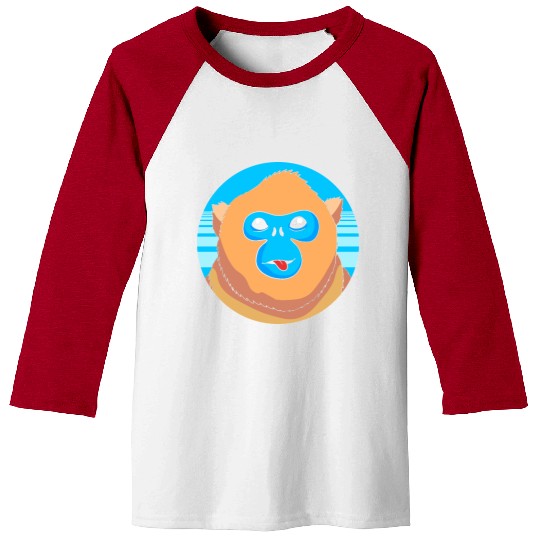 Monkey Lover Cute Snub Nosed Monkey Face Baseball Tees