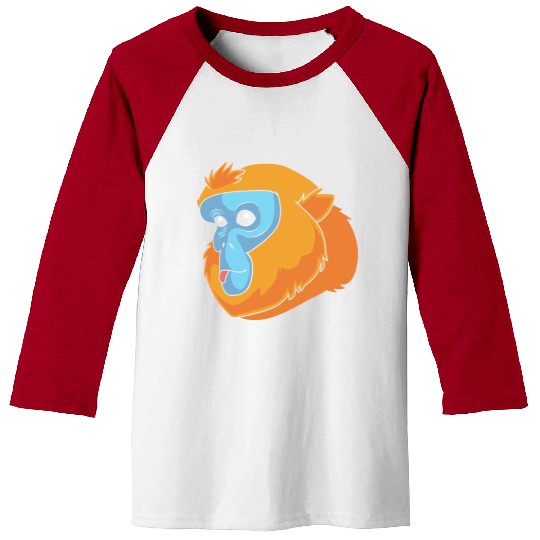 Monkey Lover Golden Snub Nosed Monkey Face Baseball Tees