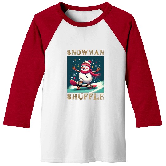 Snowman Shuffle: The Coolest Winter Ride Baseball Tees