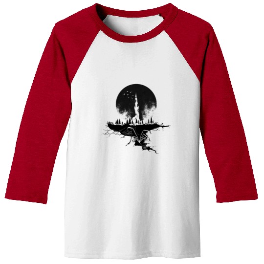 Halloween Castle Spider Baseball Tees