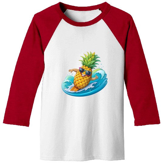 Pineapple Surfer Baseball Tees
