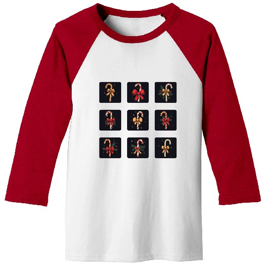 christmas cheer candy cane Baseball Tees