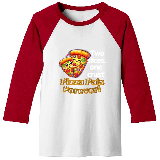 Cheesy Together: Two Slices, One Heart! Baseball Tees