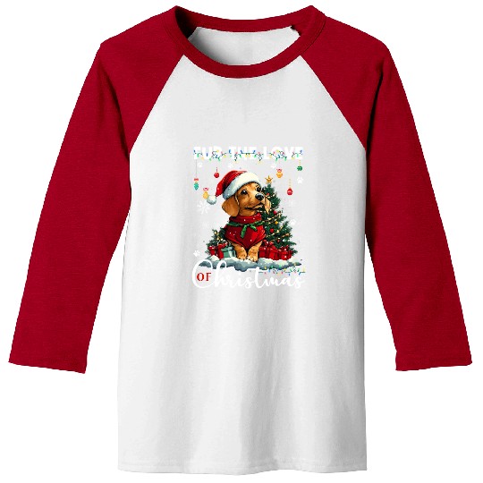 Dachshund Christmas Tree Lights Decorations Dog Baseball Tees