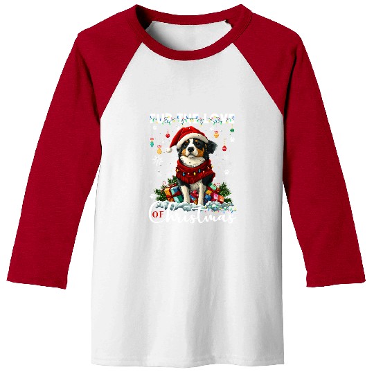 Australian Shepherd Christmas Tree Decorations Dog Baseball Tees