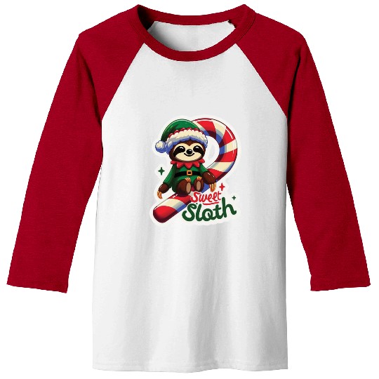 Adorable sloth dressed as an elf Baseball Tees