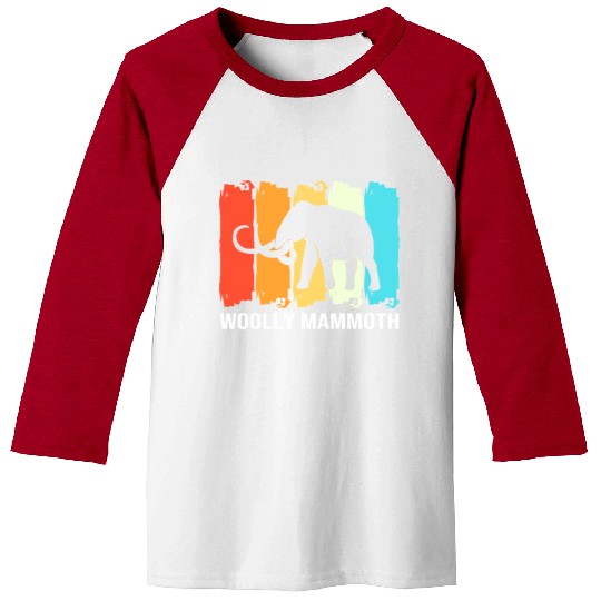 Retro Vintage Woolly Mammoth Elephant Silhouette Baseball Tees