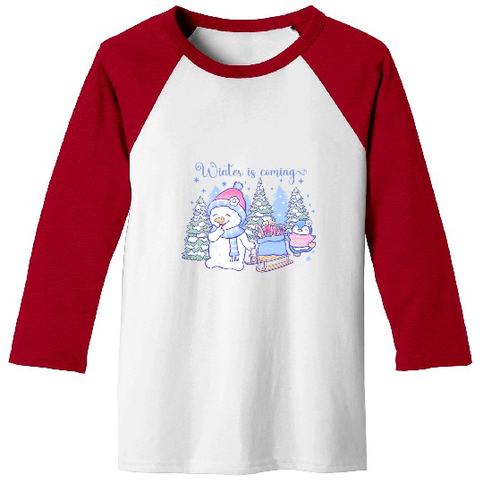 winter snow man Baseball Tees
