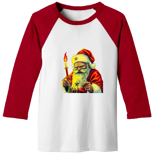 Gothic Mystic Santa Art Baseball Tees