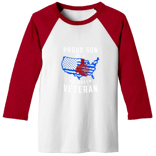 Proud Son of a Combat Veteran - Retro Military Baseball Tees