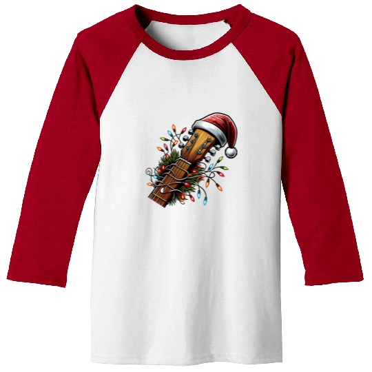 Guitar Player Guitarist Christmas Hat Xmas Baseball Tees