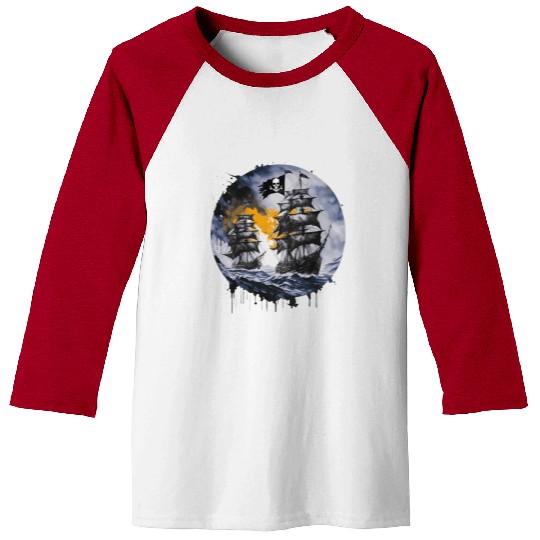Pirate Boat, Pirates, Captain, Sailing Ship, Baseball Tees