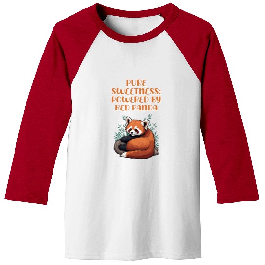 Pure Sweetness: Powered By Red Panda - Cute Animal Baseball Tees