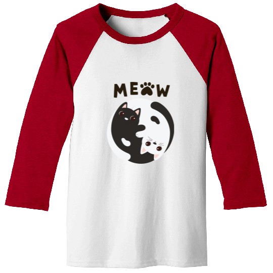 Meow Cat Baseball Tees