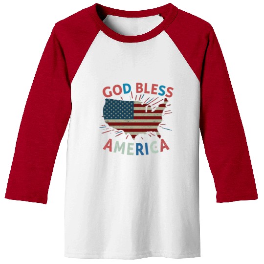God Bless America Baseball Tees Design