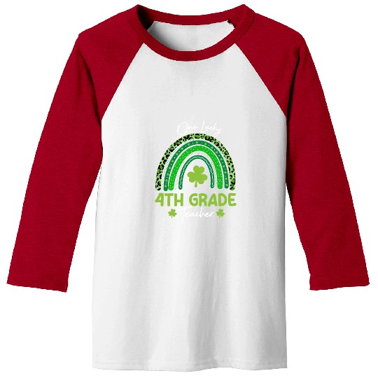 One Lucky 4th Grade Teacher St Patrick's day Baseball Tees