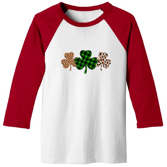 St Patricks Day Lucky Irish Green Plaid Shamrock Baseball Tees
