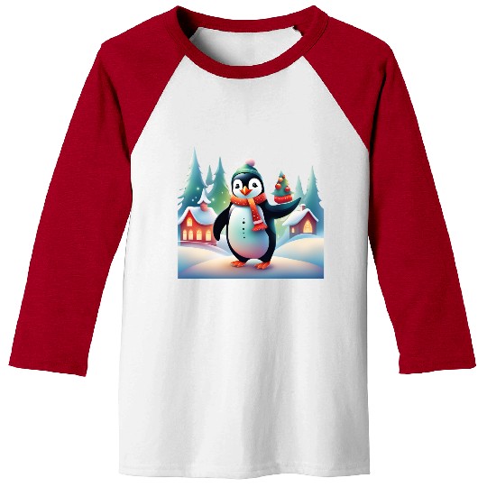 Christmas Merry Christmas For Gift Penguin Snowman Baseball Tees