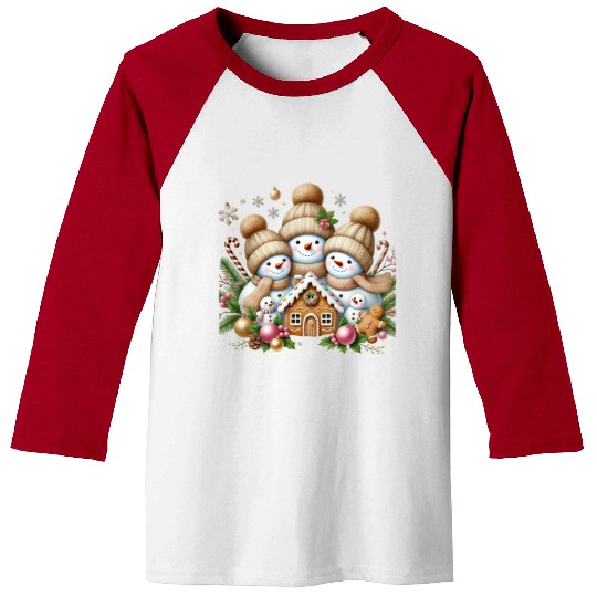 Snowman Christmas, Merry Christmas Baseball Tees