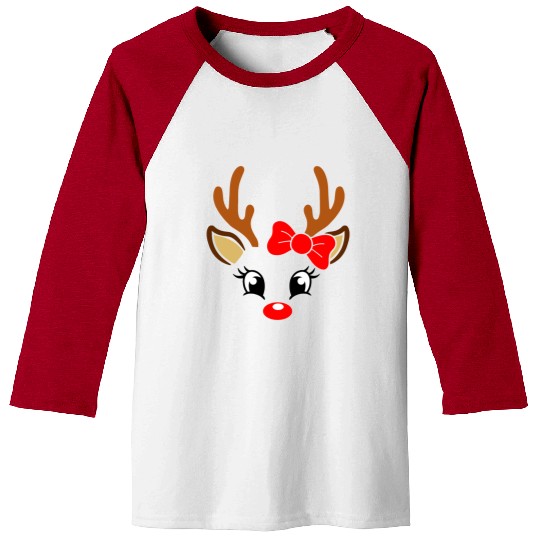 Reindeer Face Christmas, Merry Christmas Baseball Tees
