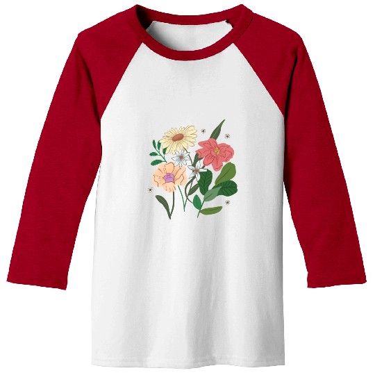 Fully Blossom Flowers Baseball Tees