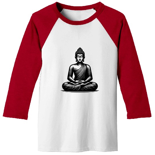 Yoga Buddha Enlightenment Meditation Tattoo Style Baseball Tees