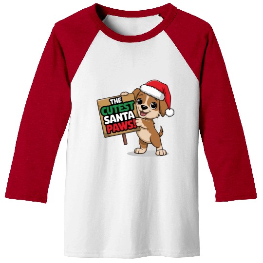Cutest Santa Paws Baseball Tees