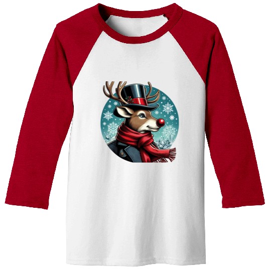 Vintage Red-Nosed Reindeer: Perfect For Christmas Baseball Tees