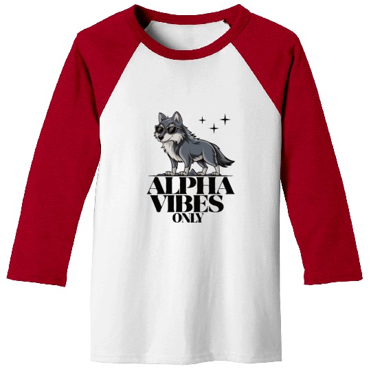 Beautiful gift idea funny quote design Alpha Wolf Baseball Tees