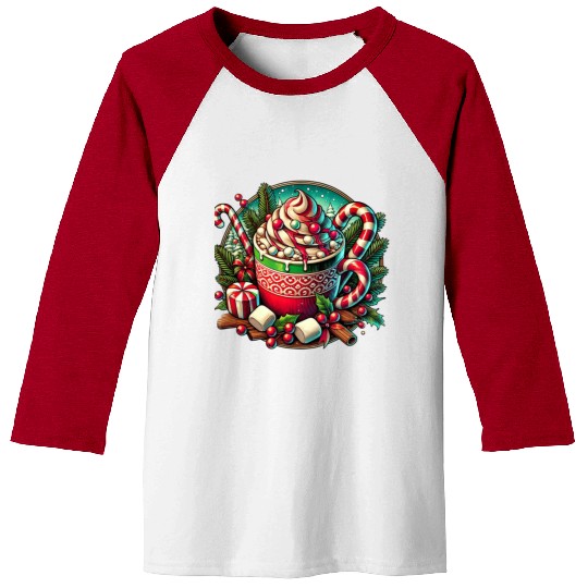 Festive Hot Cocoa Christmas Delight Baseball Tees