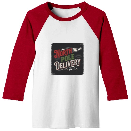North Pole Express Vintage Style Retro Christmas Baseball Tees