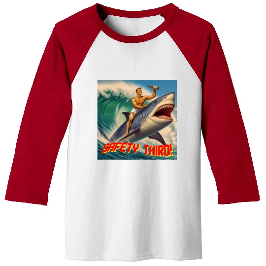 Retro Safety Third Shark Rodeo Baseball Tees