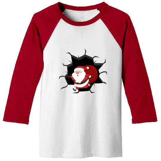 Santa's Surprise Entrance Baseball Tees