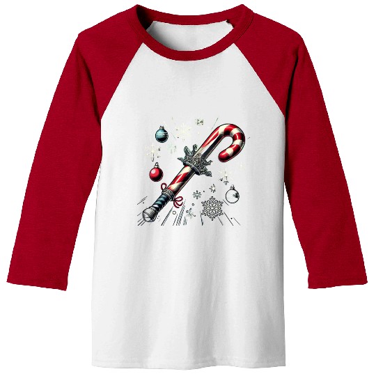 Candy Cane Swordfight: Christmas Battle & Cheer Baseball Tees
