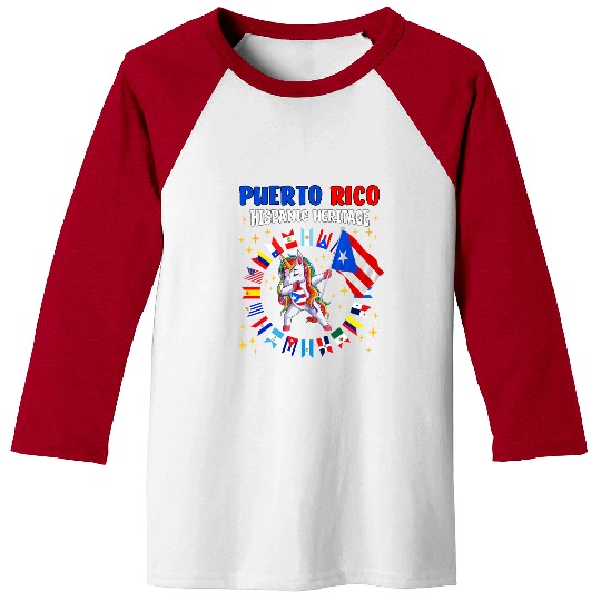 Hispanic Heritage Month Puerto Rico Kids Baseball Tees