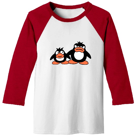 Penguin Two Friends 2 Team Big Brother Angry Crew Baseball Tees