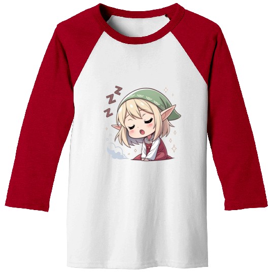 Sleepy Sprite: Cute Elf Napping So Lovingly Baseball Tees