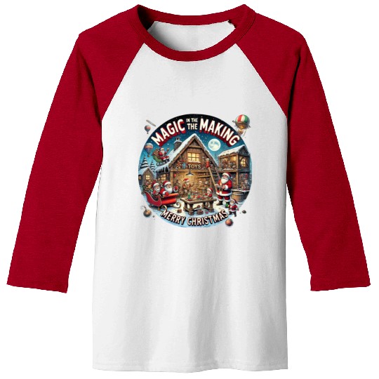 Santa's Workshop Christmas Magic Baseball Tees