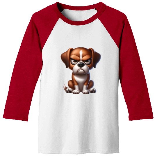 Grumpy Patriotic Dog – Funny Pet Lover Design Baseball Tees