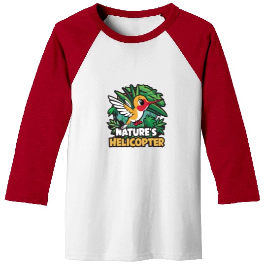 Hummingbird Humor Nature's Helicopter Tropical Baseball Tees