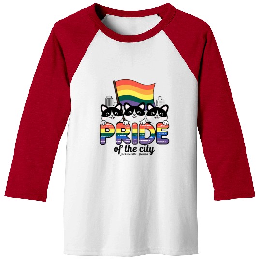 Pride of Jacksonville City Florida USA Rainbow Fla Baseball Tees