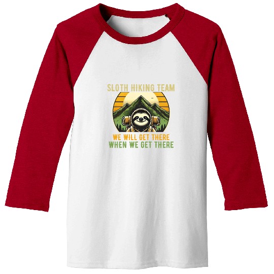 Sloth Hiking Team - Outdoor Adventure Baseball Tees
