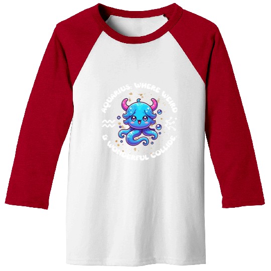 Aquarius: Where Weird and Wonderful Collide Zodiac Baseball Tees