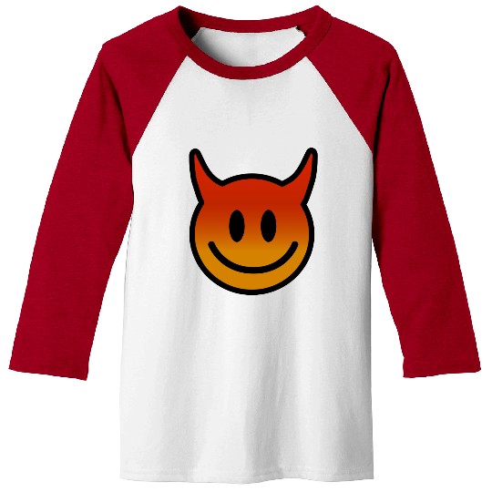 Cute Devil Face – Mischief with a Grin Baseball Tees