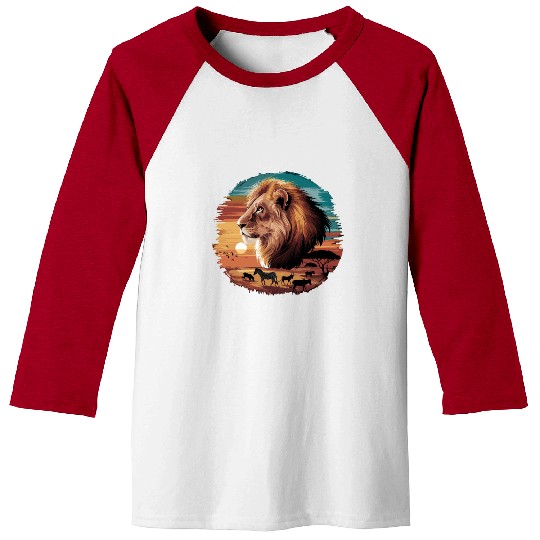 Majestic African Lion Safari Adventure Baseball Tees