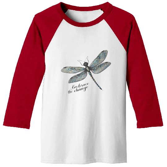 Embrace the Change Dragonfly Baseball Tees
