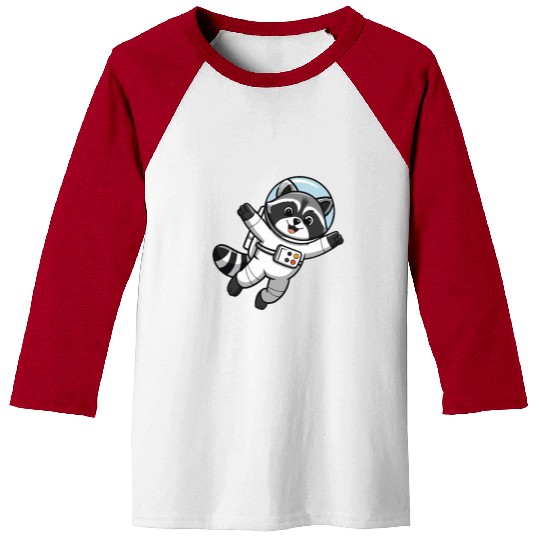Astro Racoon for Kids Astronaut Baseball Tees