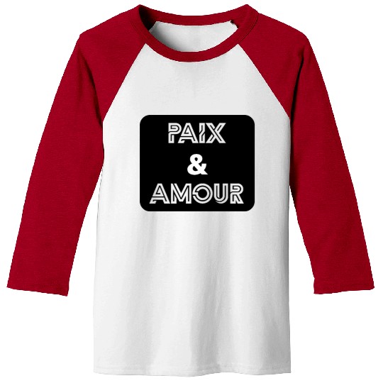 Paix et amour noir Baseball Tees